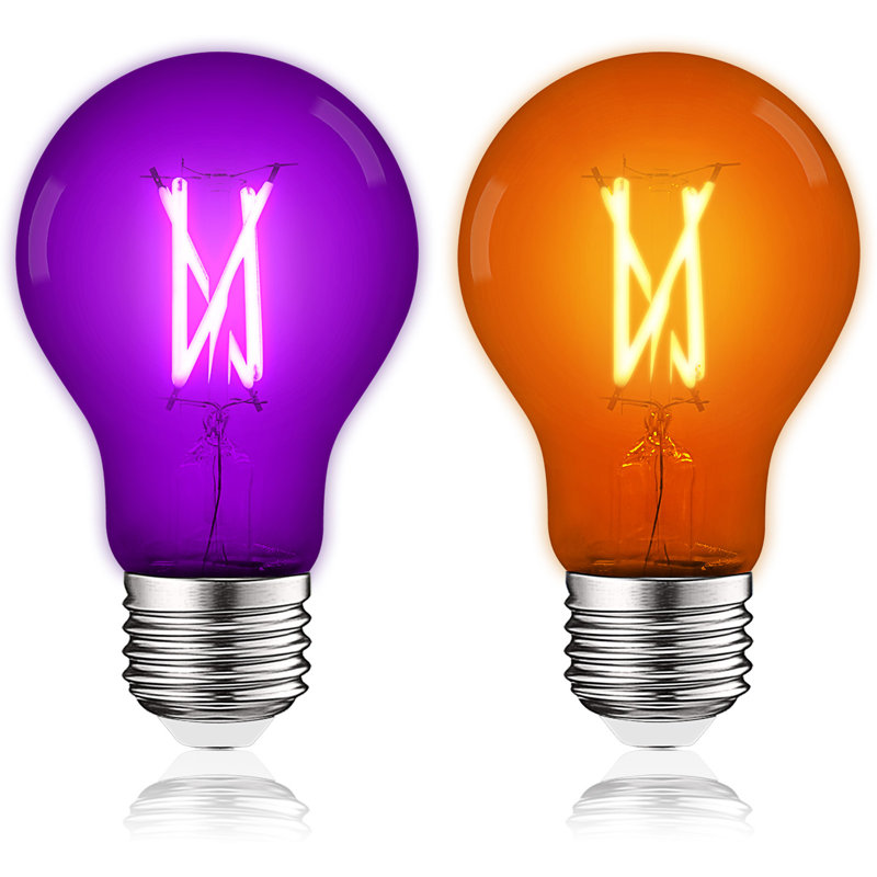4.5 Watt (60 Watt Equivalent), Edison A19 LED Bulb, E26/Medium (Standard) Base, Purple/Orange