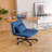 Modern Linen Blue Criss Cross Office Chair - Product Details