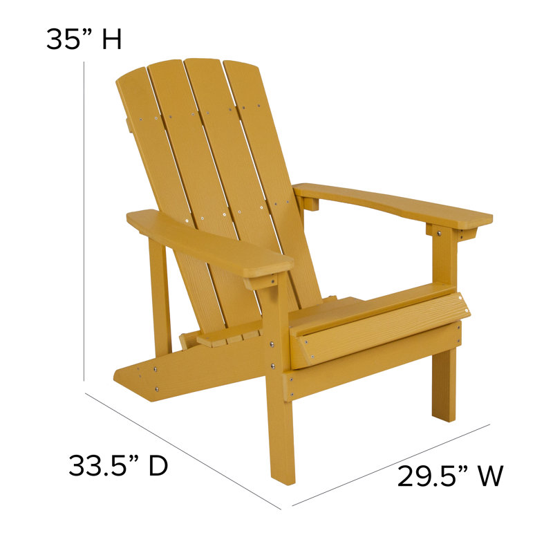 Bayfield All-Weather Poly Resin Wood Adirondack Chair, Yellow