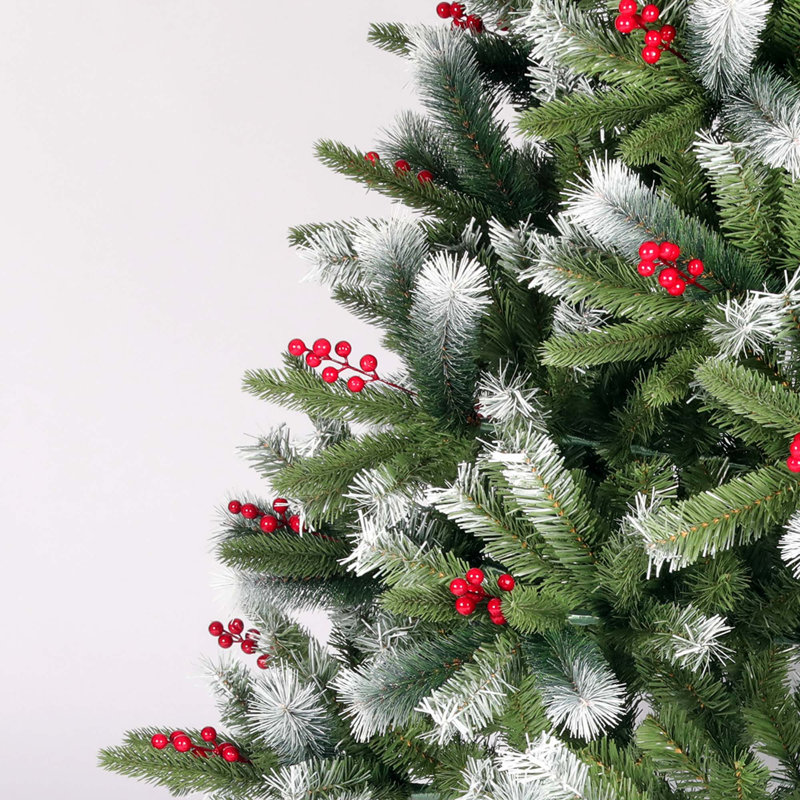 Arbre de Noël artificiel pin blanc 7,5 pi Janiia - support inclus