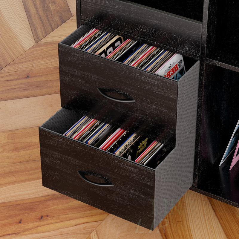 Armoire de rangement rabattable avec multiprise et 2 tiroirs, Noir