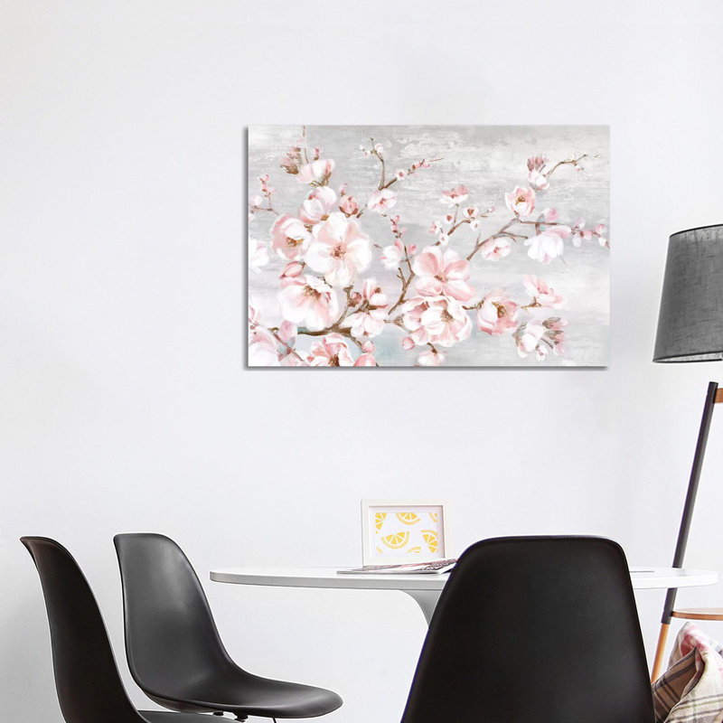 Spring Cherry Blossoms I by Eva Watts - Wrapped Canvas Painting, 101.6 cm H x 66.04 cm W x 3.175 cm D