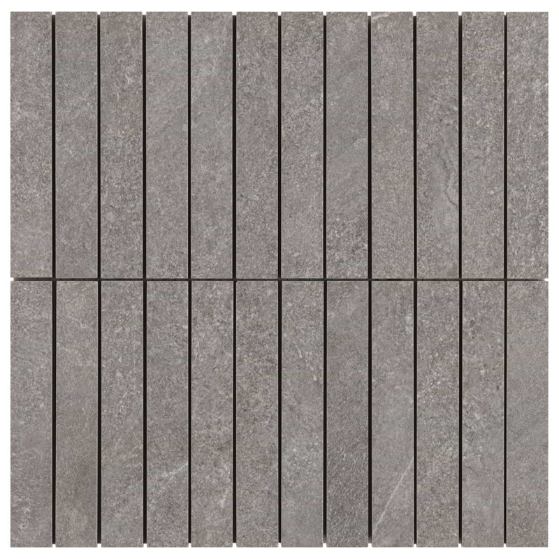 Era 1X6 Stacked Limestone Look Matte Porcelain Mosaic Tile, Slate Gray