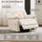 Modern Corduroy Power Glider Recliner,  Swivel Rocker Recliner With Heated Massage and Charging Ports, Beige-2093171775