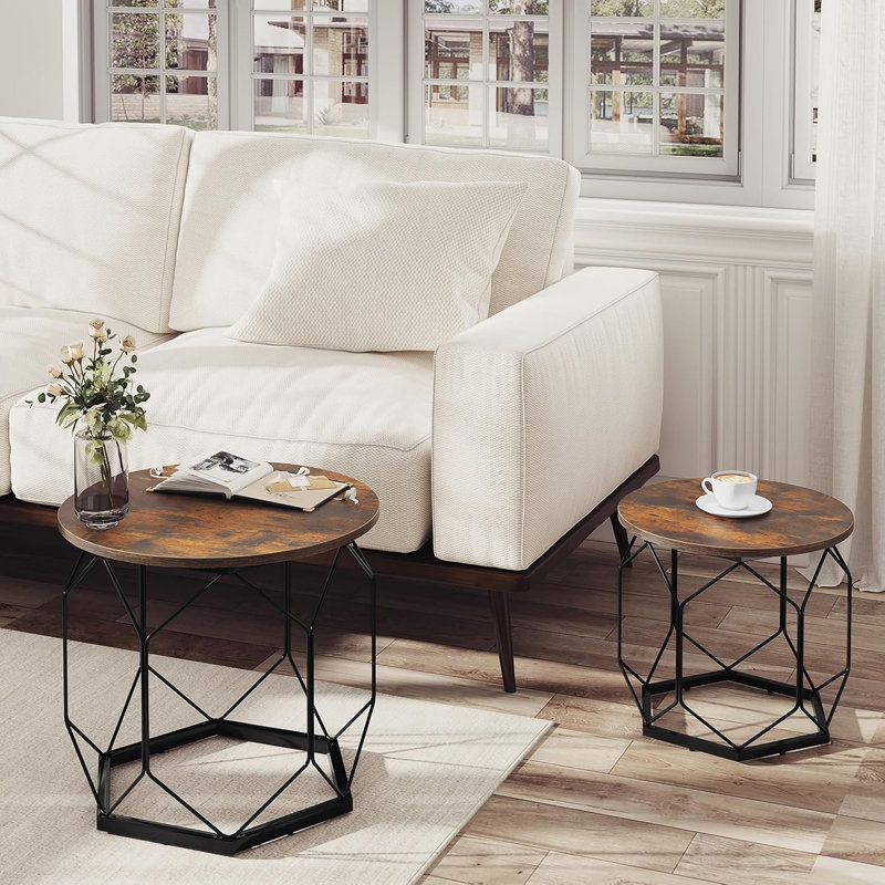 Collison Frame Nesting Tables, Vintage Brown
