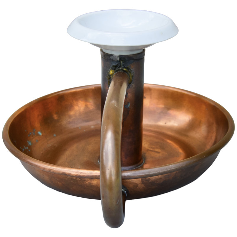 Handmade Americana Copper Candleholder With Ceramic Top