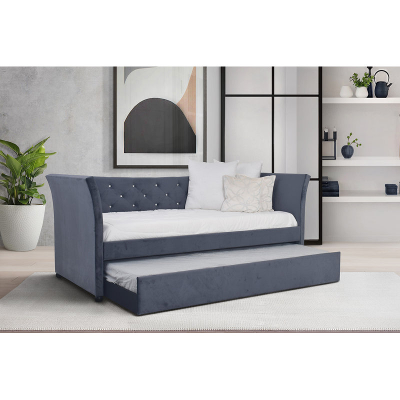 Finzer Upholstered Daybed, Dark Gray