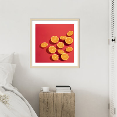 Oranges by Julia Ramiro Wood Framed Wall Art Print
