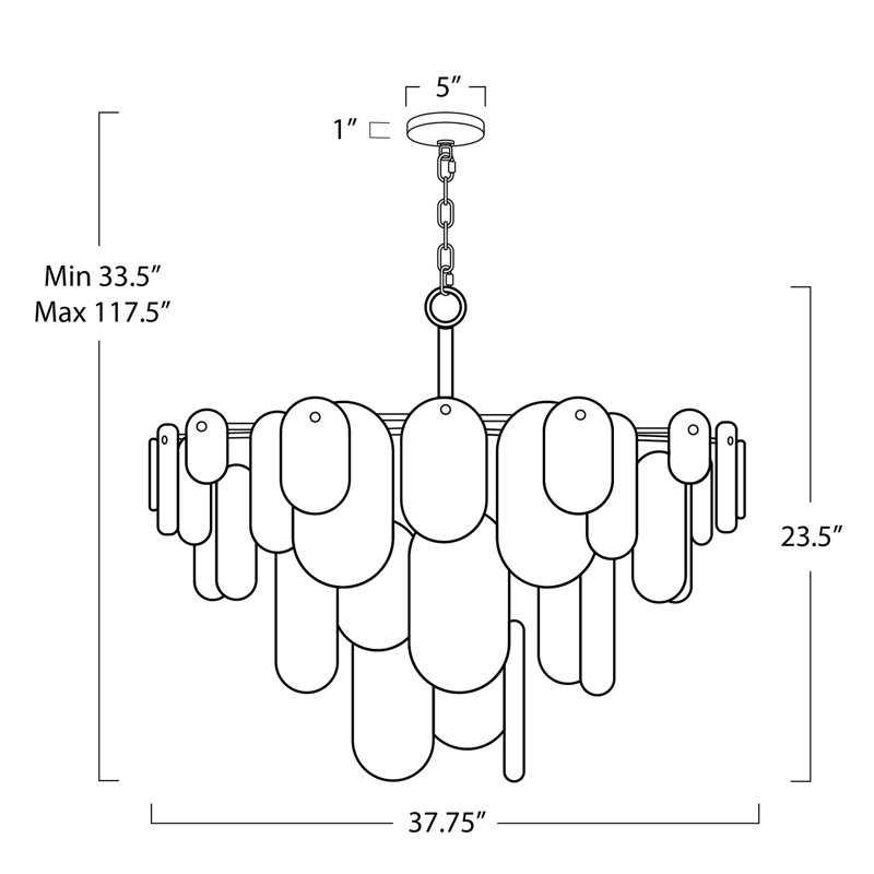 Echo Chandelier, Natural Brass