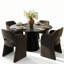 Ensemble de table de salle à manger pour 4 personnes avec table ronde et 4 chaises rembourrées en chenille-1597431920-1597431923