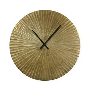 Sunburst Textured Metal Wall Clock