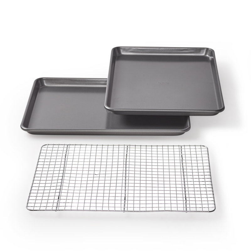 Ensemble de casseroles antiadhésives avec grille de refroidissement Chicago Metallic Professional, 17 po x 12,25 po