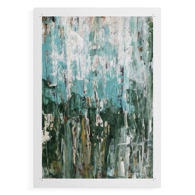 «Abstract Turquoise Forest II», impression sur toile seulement - non encadrée, H 48 po x l 32 po