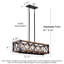 Luminaire suspendu rectangulaire en bois et métal avec abat-jour en verre Daberechi