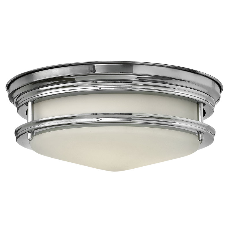 Hadley Two-Light Flush Mount Ceiling Light, Chrome, Incandescent, White