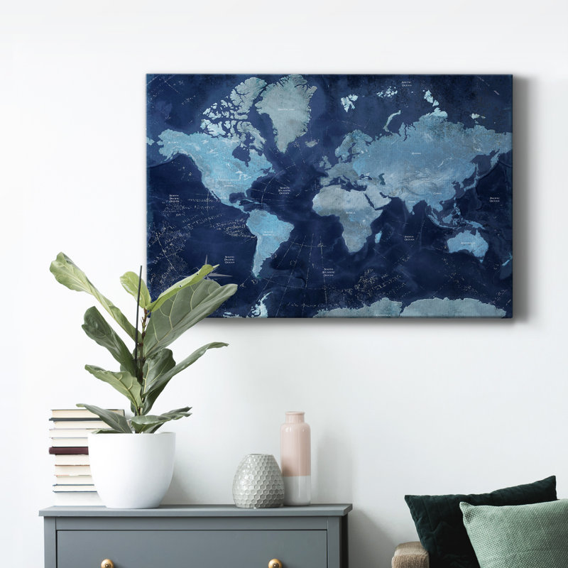 Carte du monde - impression sur toile tendue