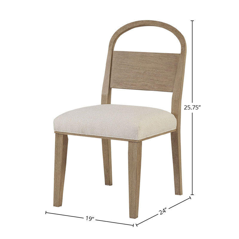 Molewski Upholstered Wood Arch Back Chair, Toffee