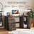 Computer Desk with Built-In Electrical Outlet-702218922