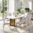 78" Rectangular Sintered Stone Dining Table, White Top with Brushed Antique Base
