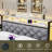 Bed Frame with 2 Drawers, Upholstered Headboard with Storage and Charging Station, LED Lights, Fabric Drawers with Wheels, Under Bed Storage, No Box Spring Needed, Easy Assembly-129465193-129465198