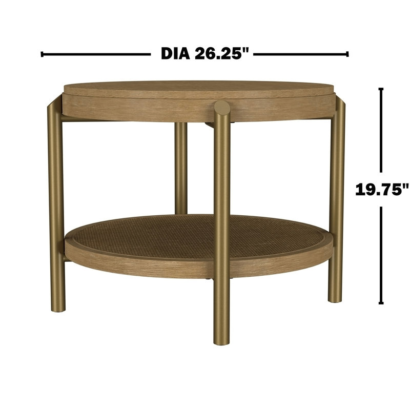 Table d'appoint ronde avec tablette de rangement