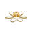 6-Light Dimmable Brass LED Flush Mount With White Acrylic Diffusers