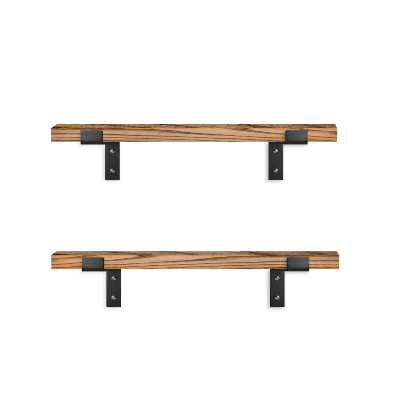 Tablette en chêne 2 pièces Alna, Miel, H 1 po x l 62 po x P 7 po