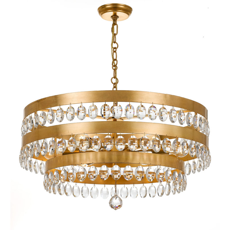 Swanner 6 - Light Dimmable Tiered Chandelier, Gold