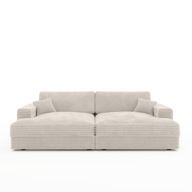 Double chaise longue Phoenix, beige