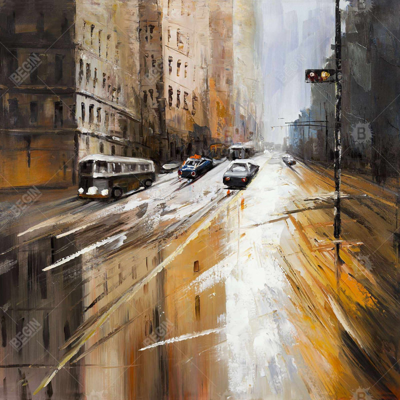 «Abstract City Street», H 24 po x l 24 po