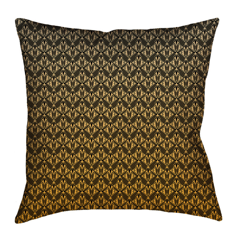 Housse de coussin Katelyn Elizabeth, 14 po x 14 po, Polyester filé, Doré / Brun