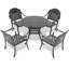 Ensemble 5 pièces de mobilier de patio en aluminium coulé avec coussins, multifonctionnel
