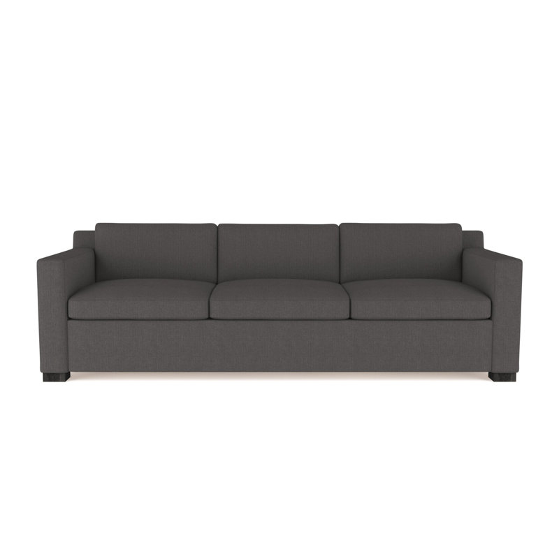 Canapé Mercer, Lin graphite carré, H 33,5 po x l 84 po x P 39 po, Ébène