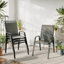 Outdoor Stackable Garden Patio Dining Armchairs with PVC-coated polyester Seat-125544592-121377056