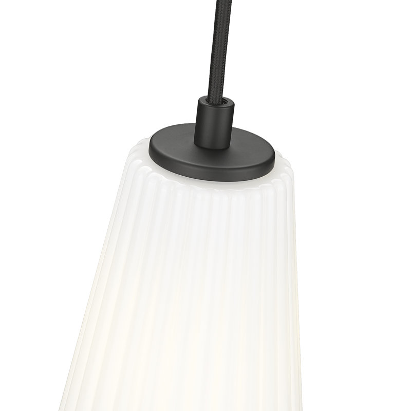 Luminaire suspendu moderne 1 lumière Tomy, Noir mat, H 121 po x l 6 po x P 6 po