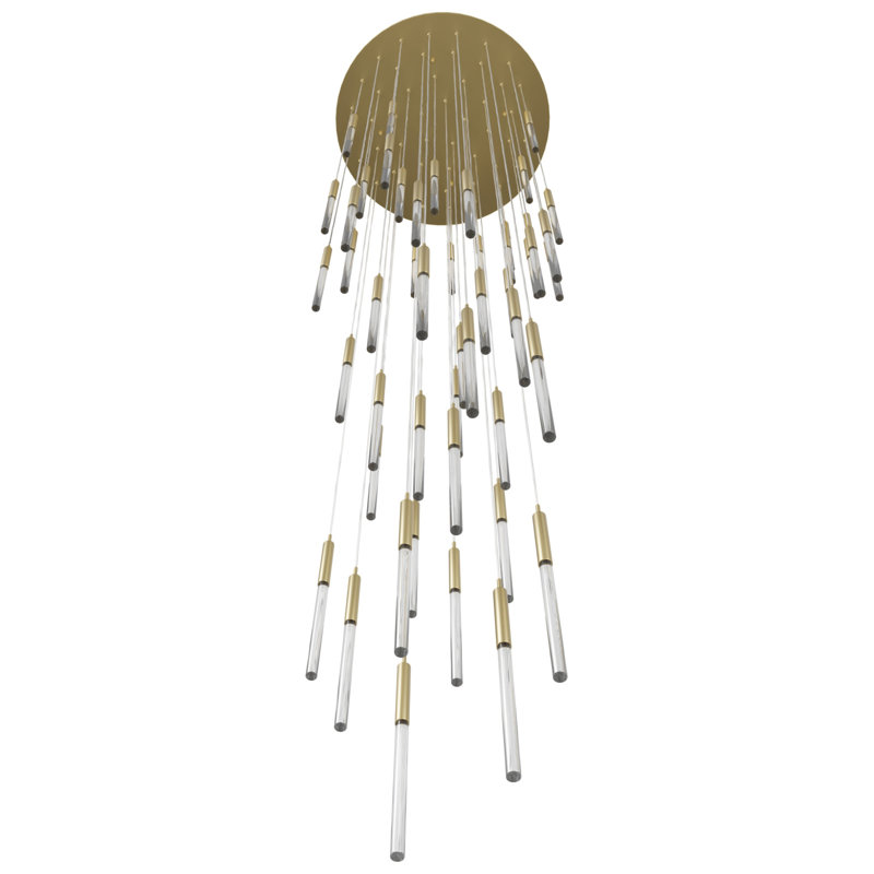 Main Street Collection 51 Light Snow Acyrlic Multi Port Pendants, Brushed Brass