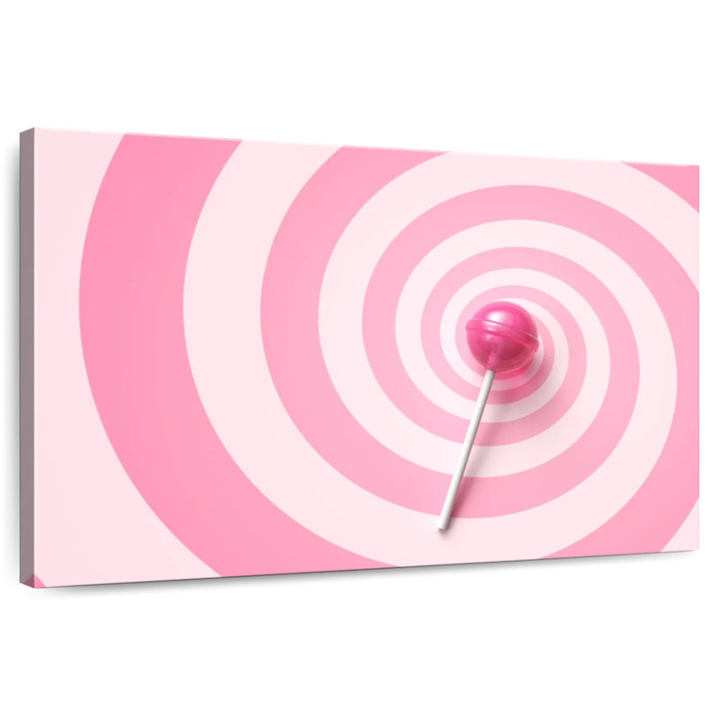 Yarlin Pink Swirl Lollipop, 26" H x 39" W