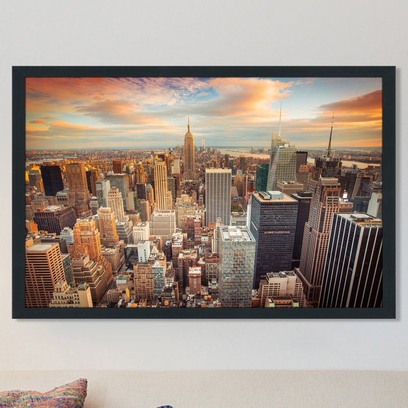 « new york city », reproduction de photo encadrée, H 27,5 po x l 39,5 po x P 0,75 po