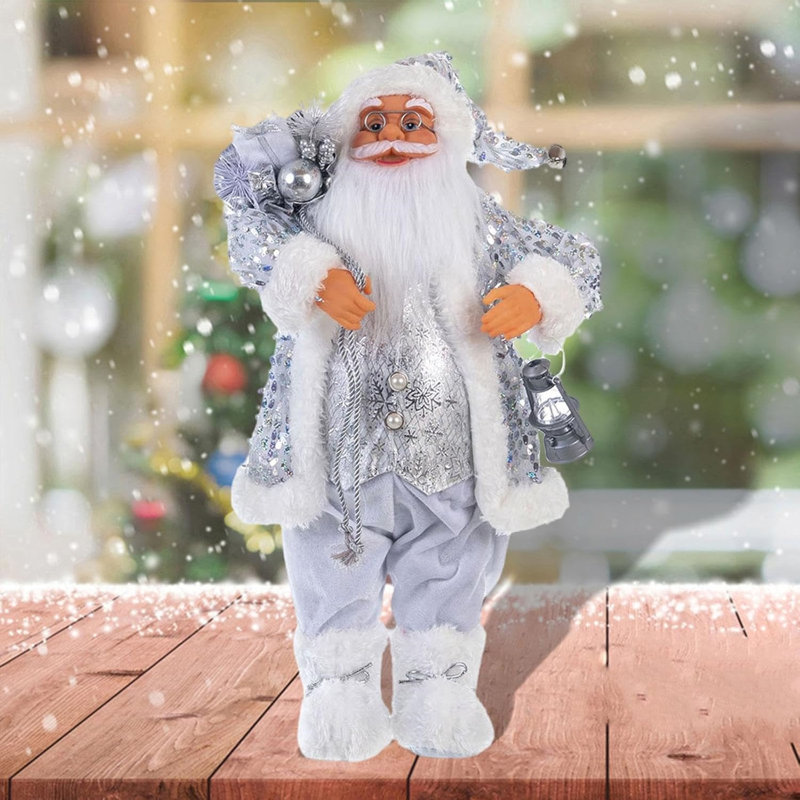 Lanterne de bonbon 23,6 "père Noël couleur argent
