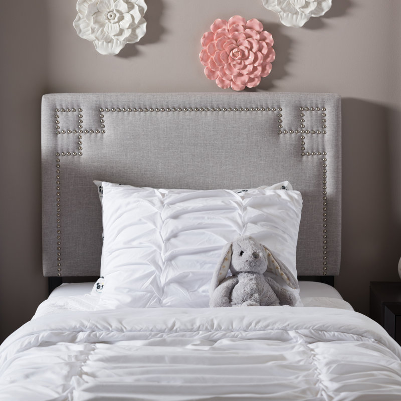 Upholstered Panel Headboard, Grayish Beige