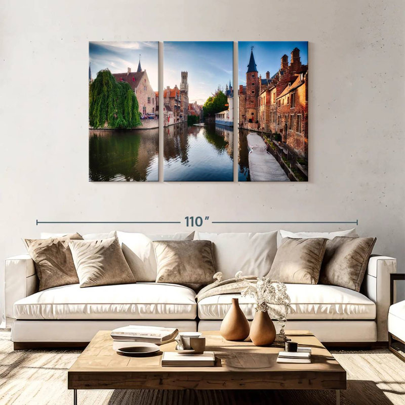 Lilie Bruges Water Canal, H 48 po x l 74 po