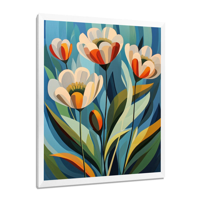 Berat - impressions murales florales, H 32 po x l 24 po, Reproduction encadrée d'une seule photo, Blanc