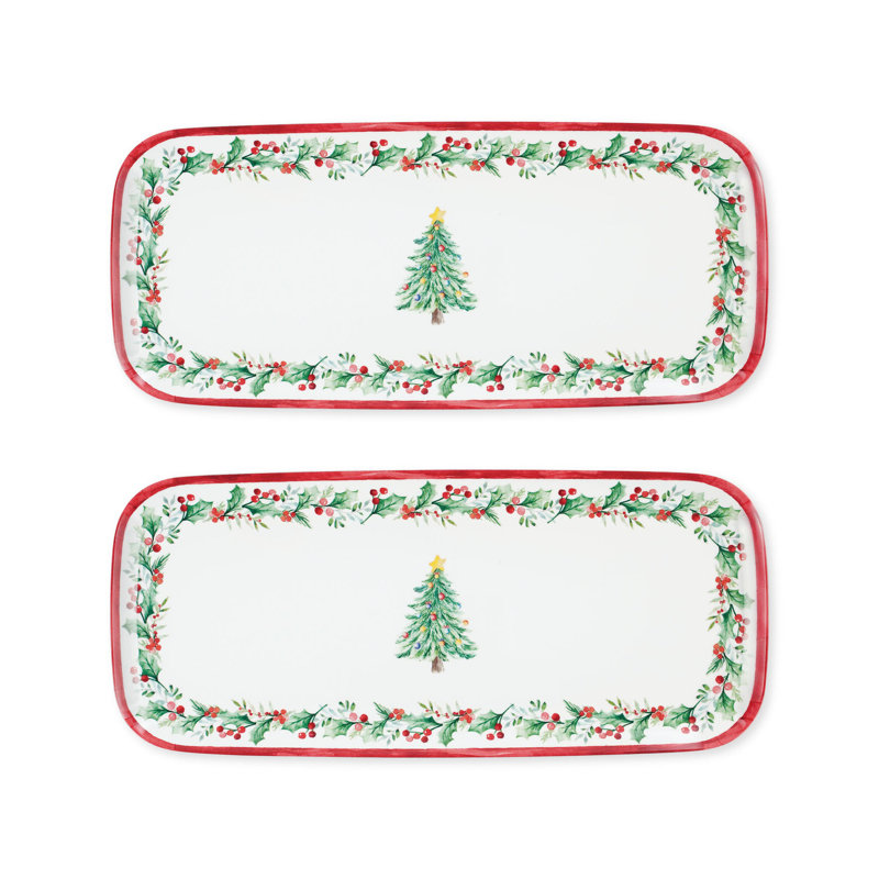 Plateau de service en mélamine avec arbre de Noël Descally