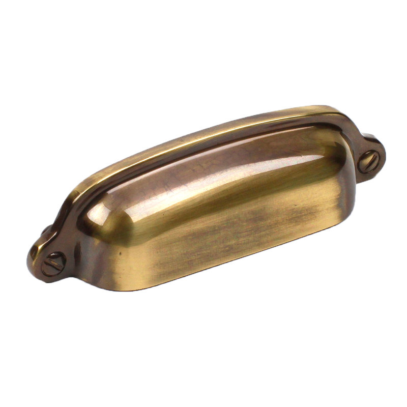 Yukon 3" Centre to Centre Cup/Bin Pull, Polished Antique