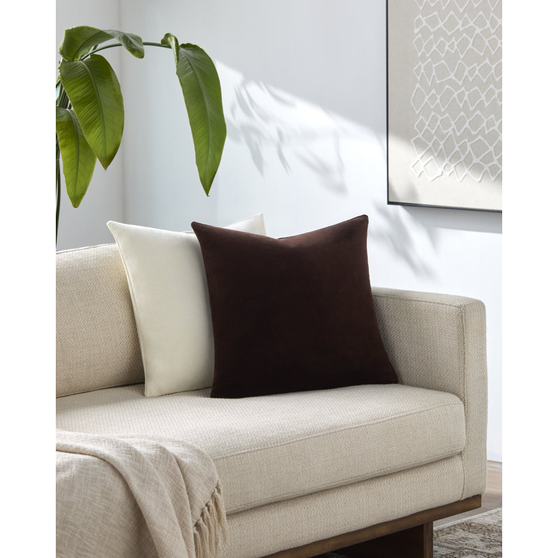Elton Accent Pillow, Chocolate, Square 18", Polyester