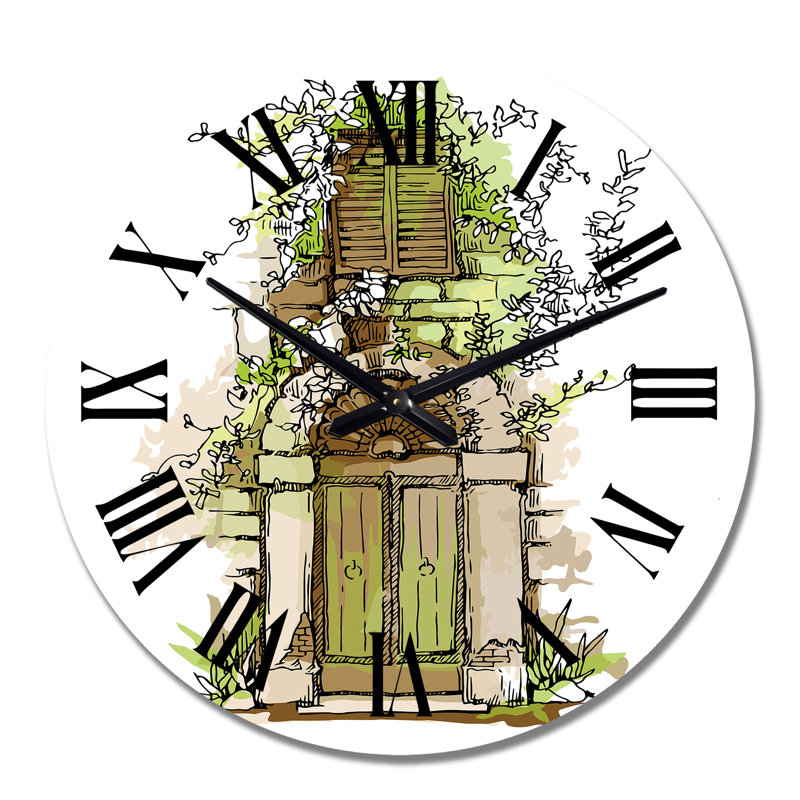 Vintage Old Europe View VI - Horloge murale rétro, Moyen