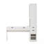 Meuble-lavabo polyvalent avec miroir et station de charge, coiffeuse avec 8 compartiments cachés, 3 tiroirs, 2 armoires et tablettes ouvertes pour le bureau à domicile