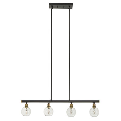 Luminaire suspendu linéaire pour îlot de cuisine 4 lumières Pinckney