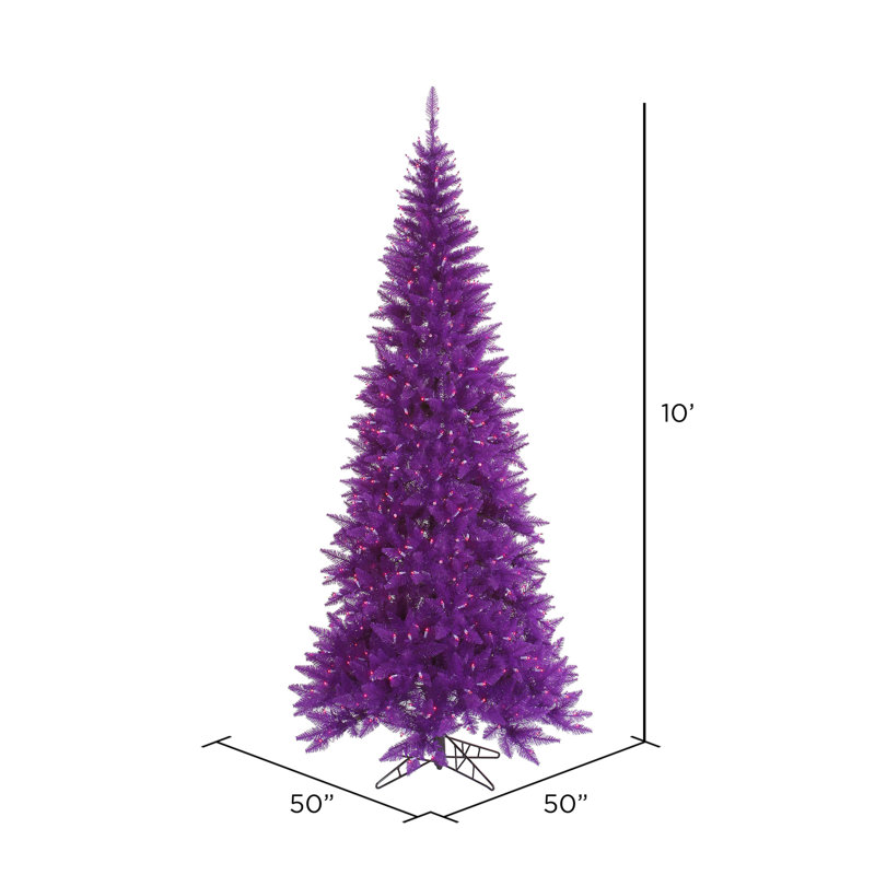 Purple Fir Lighted Artificial Fir Christmas Tree, 10' H x 50" W