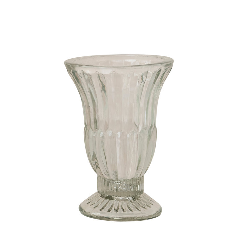 Vase pressé en verre multicolore